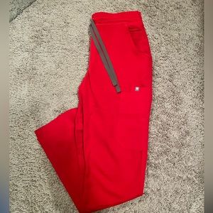 FIGS Scrub Bottom Pop Red